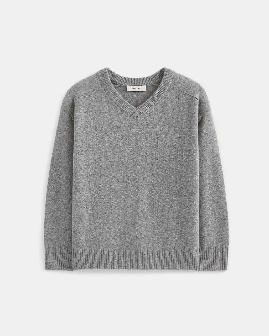 Cashmere High V Boyfriend Sweater | Grey