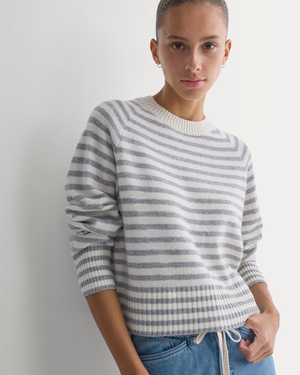 The Boxy Crew in Cashmere | Grey