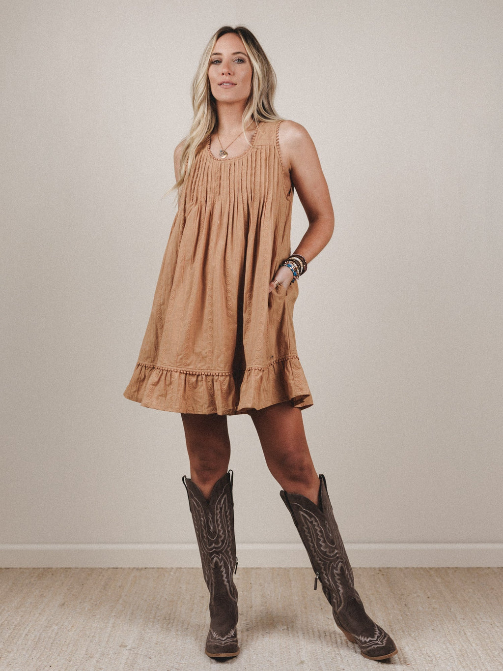 Blossom Dress  - Caramel