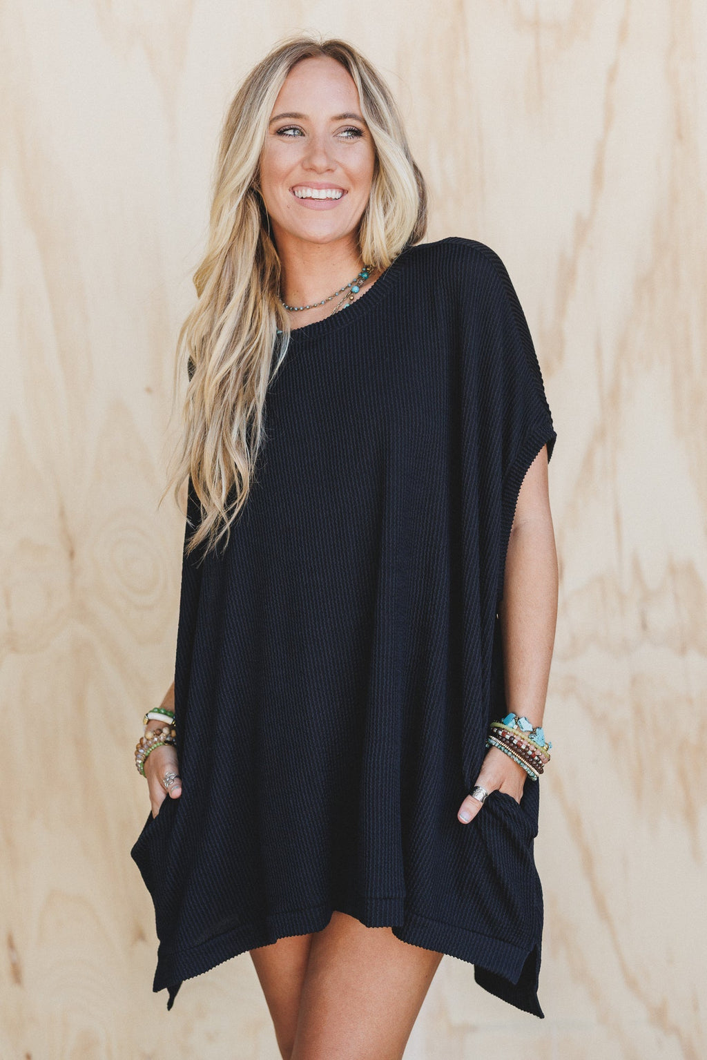 The Nest Moon Glow Texture Dress - Black - Pre Order