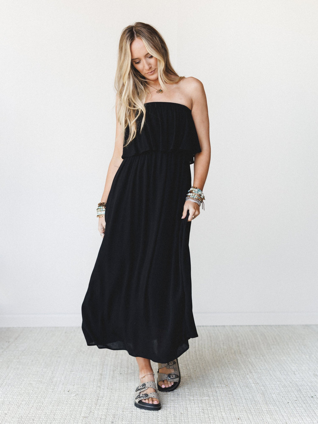 Sierra Strapless Maxi Dress - Black
