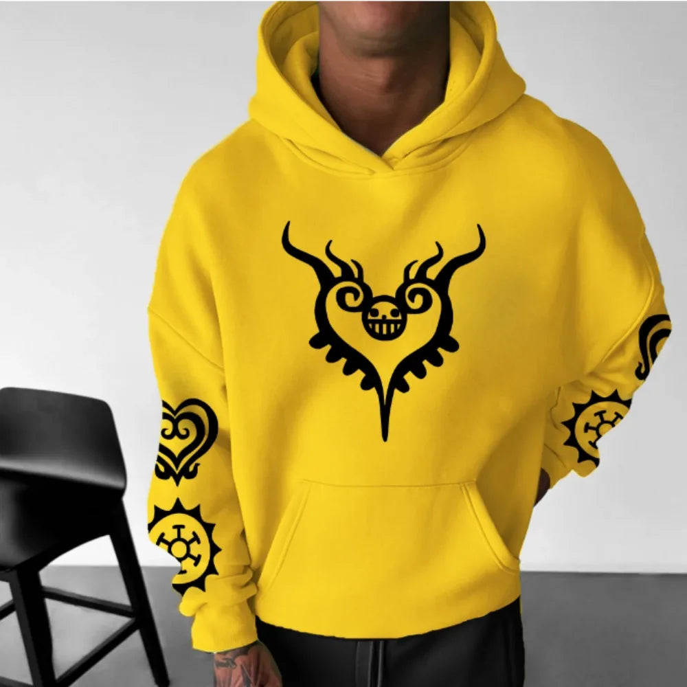 Men's Hoodie Sweater Heart Pirates Japanese Anime Summer Autumn Boy Children's Long Sleeve Y2k Parent-Child Pack