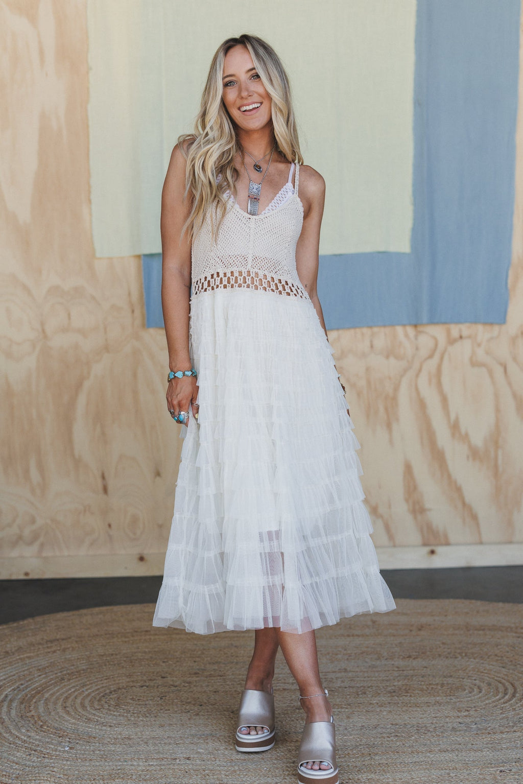 Boho Dreamer Slip Dress - Cream