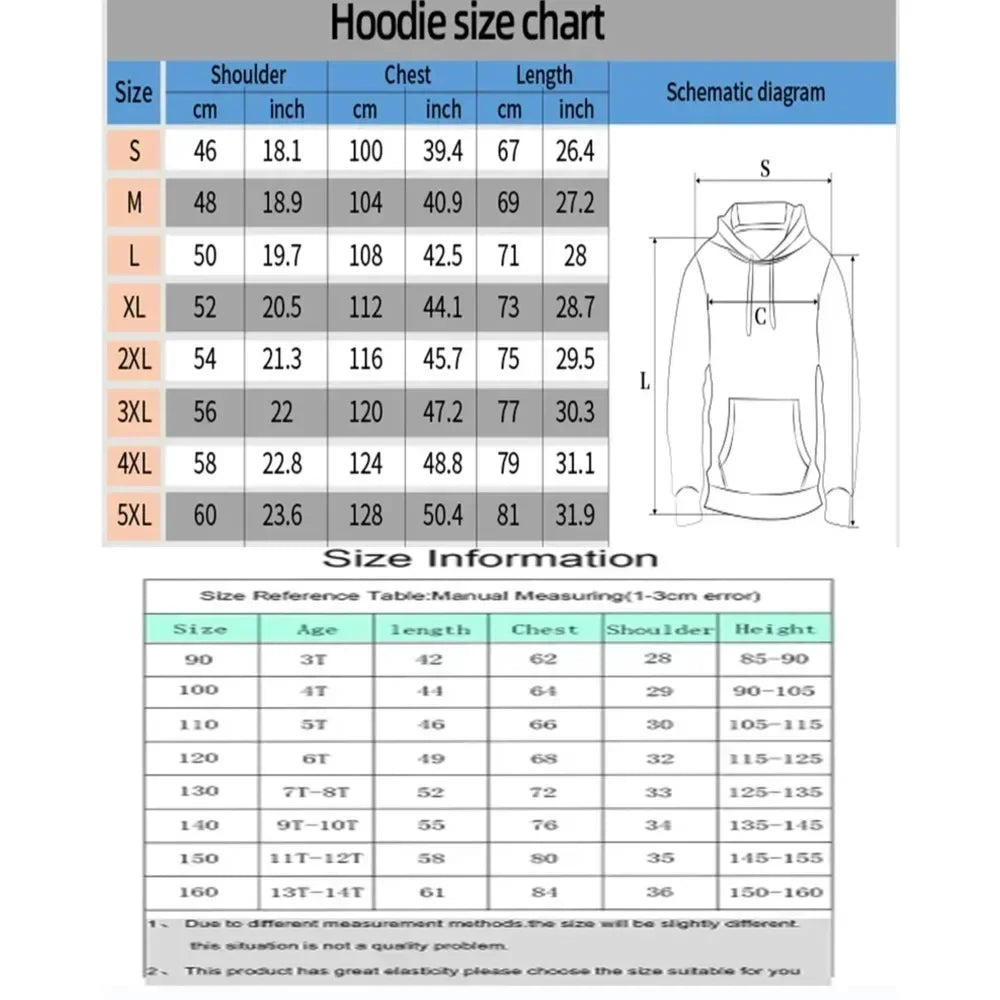 Men's Hoodie Sweater Heart Pirates Japanese Anime Summer Autumn Boy Children's Long Sleeve Y2k Parent-Child Pack