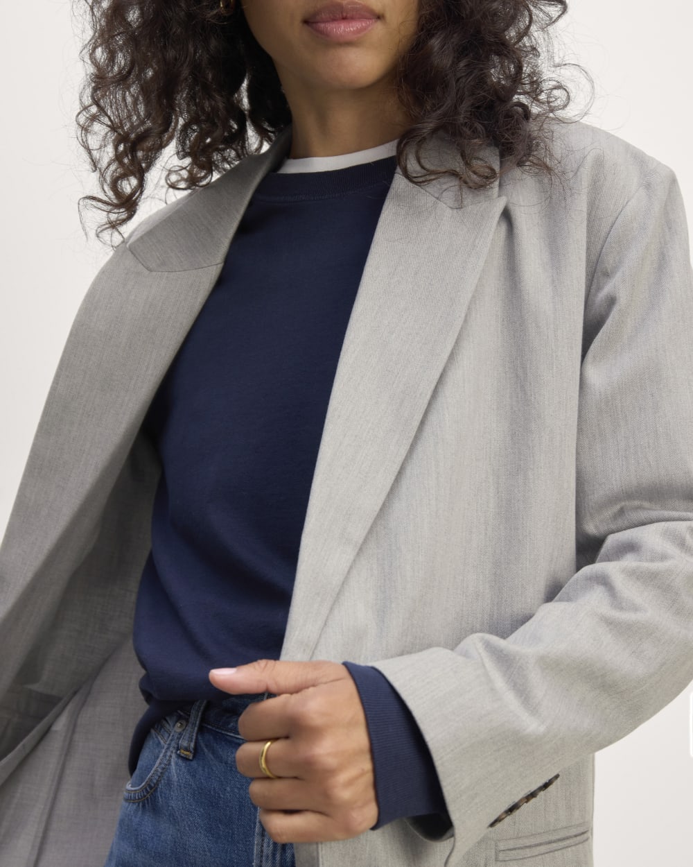 The Double-Breasted Blazer in Buttersmooth | Heather Steel