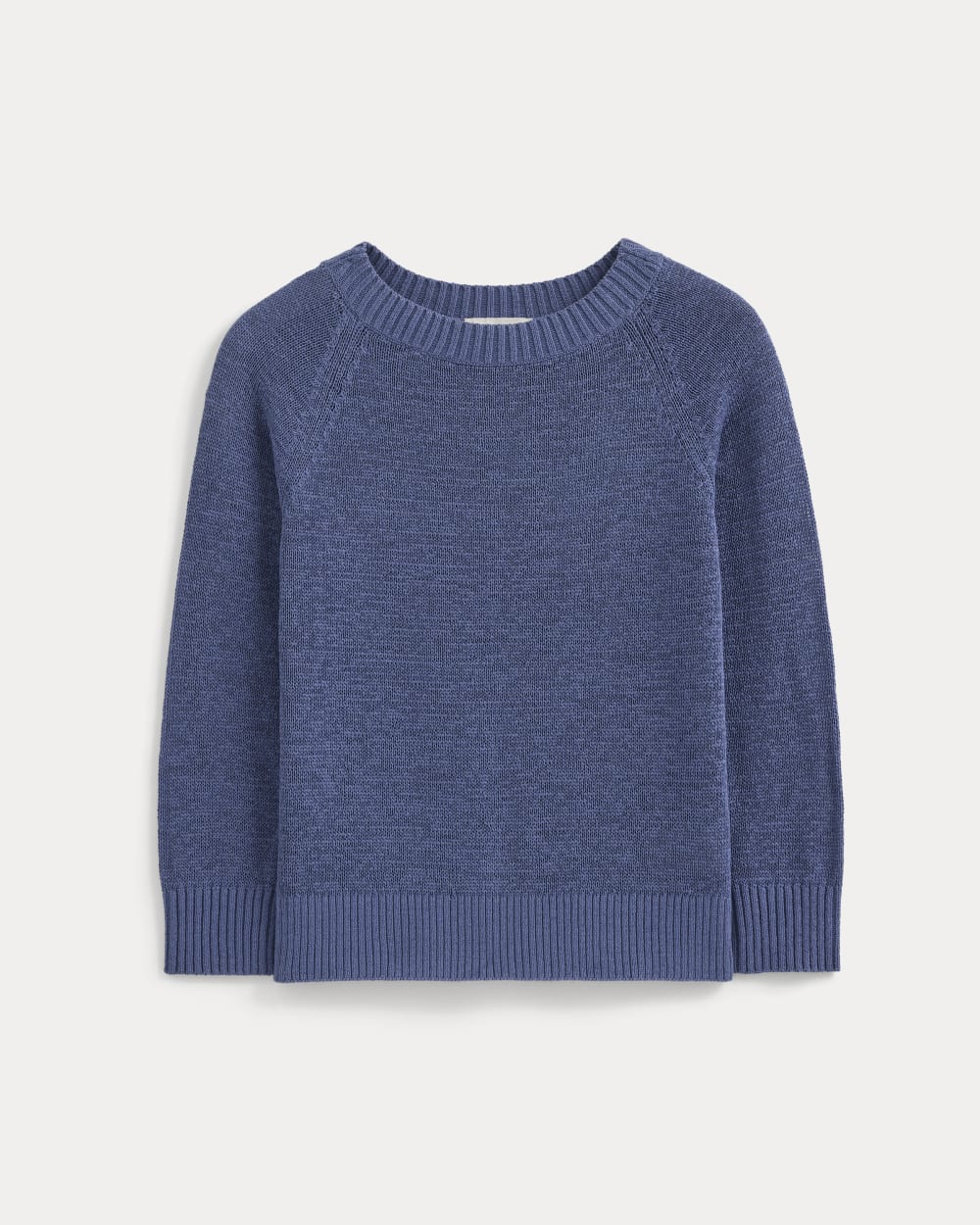 Wide-Neck Crew Sweater in Tape Yarn | Blue Dusk