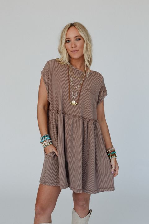 The Nest Subtle Escape Textured Dress - Acorn - Pre Order